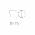 Runt sängbord med modern design i Bordeaux eller blått trä - Vinnie Viadurini