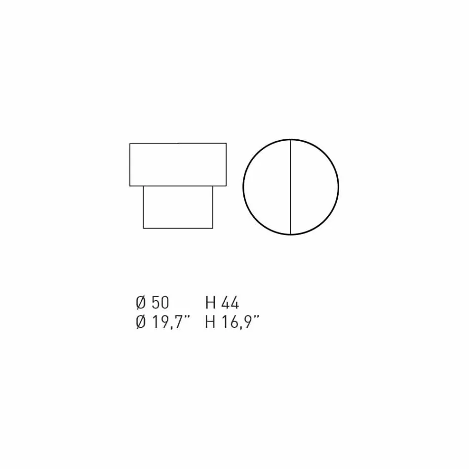 Runt sängbord med modern design i Bordeaux eller blått trä - Vinnie Viadurini