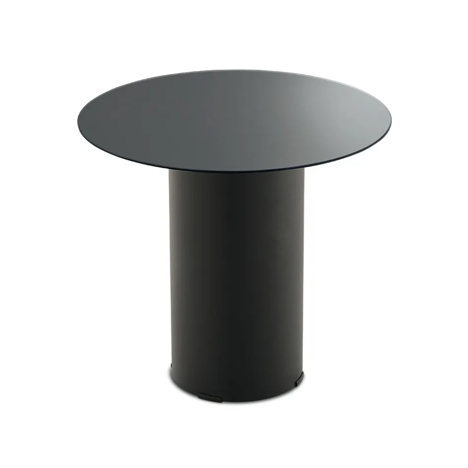 Soffbord med metallbas och Ø45 cm spegel eller glasskiva - Flaminia Viadurini