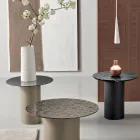 Soffbord med metallbas och Ø45 cm spegel eller glasskiva - Flaminia Viadurini