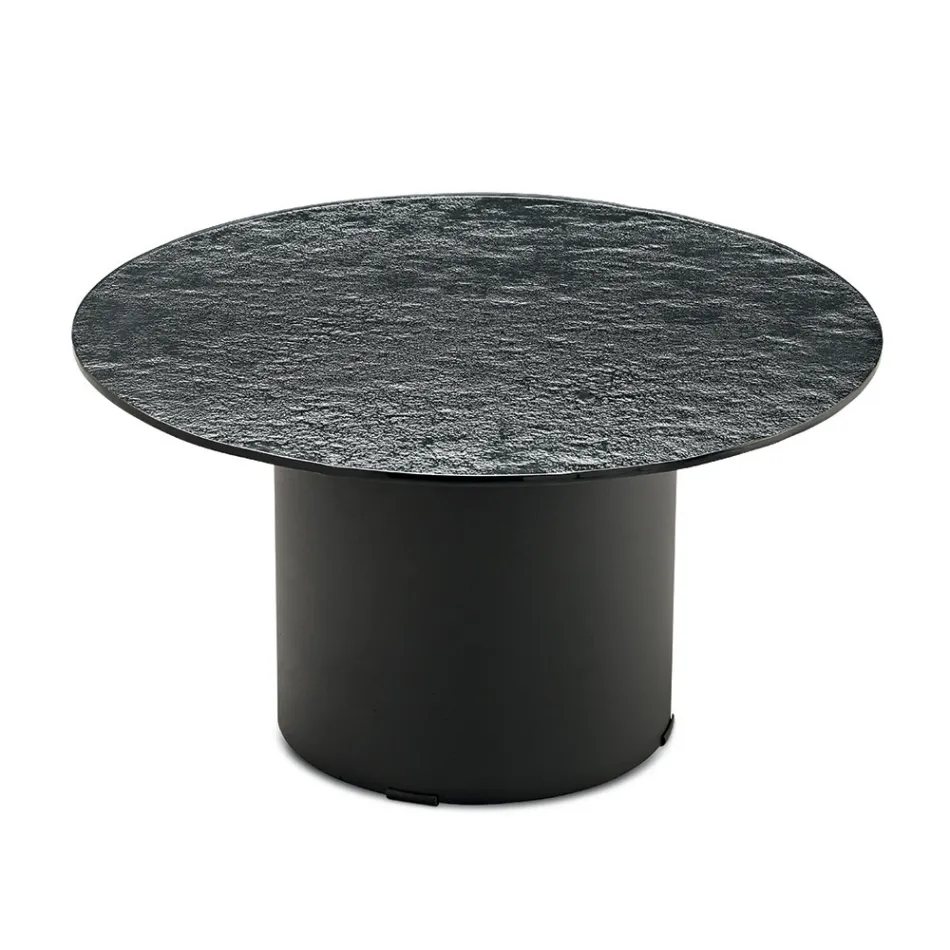 Soffbord med metallbas och Ø60 cm spegel eller glasskiva - Flaminia Viadurini