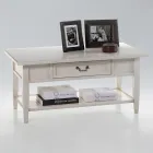 Soffbord med låda och hylla i patinerat trä Tillverkat i Italien - Tuoni Viadurini