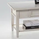 Soffbord med låda och hylla i patinerat trä Tillverkat i Italien - Tuoni Viadurini