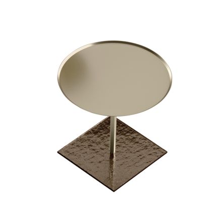 Soffbord med rund glas- eller metallskiva Tillverkat i Italien - Anakin Viadurini