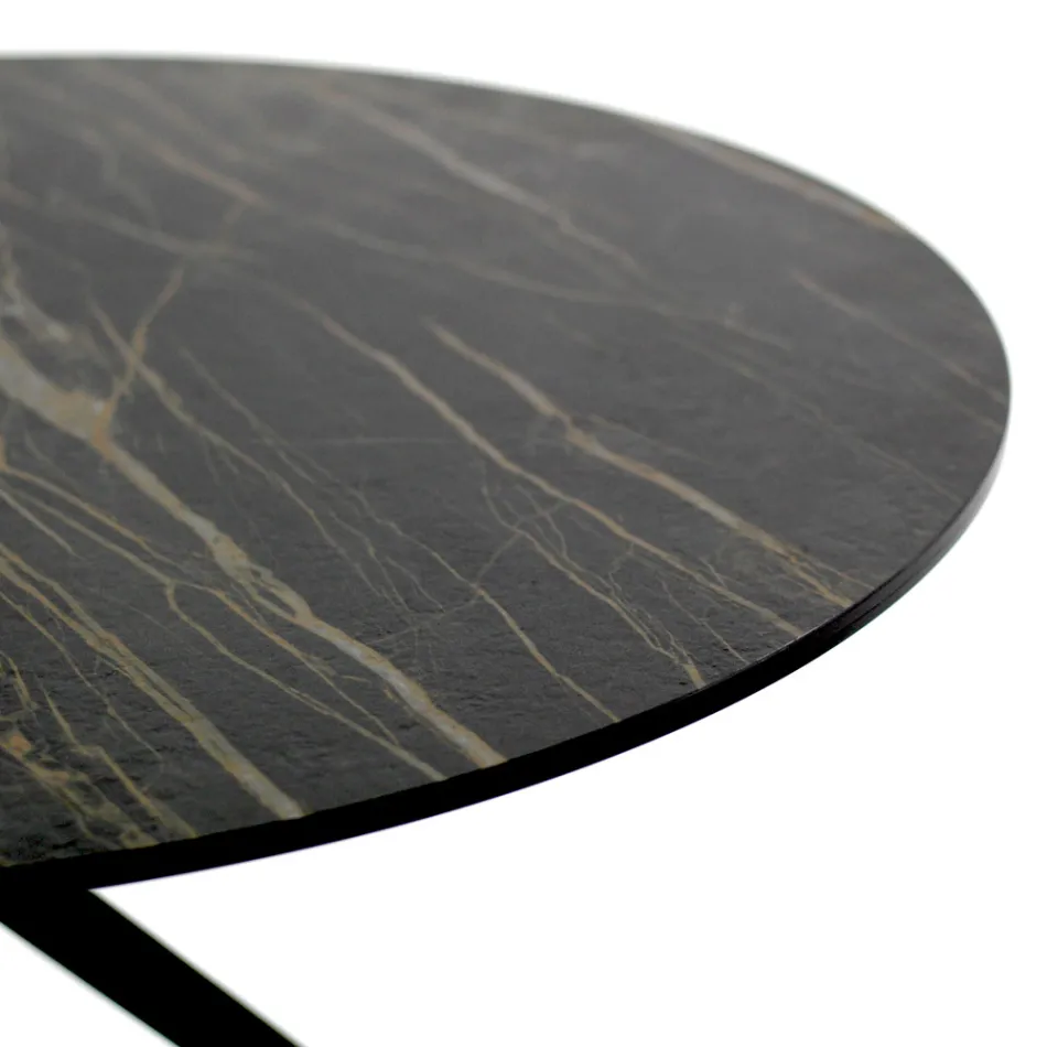 Soffbord med rund skiva Tillverkat i stengods Tillverkat i Italien - Siste Viadurini