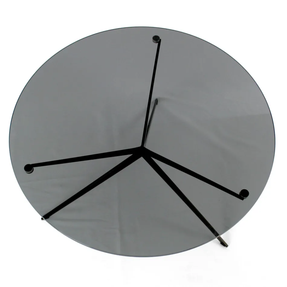 Soffbord med rund skiva tillverkat i glas Made in Italy - Siste Viadurini