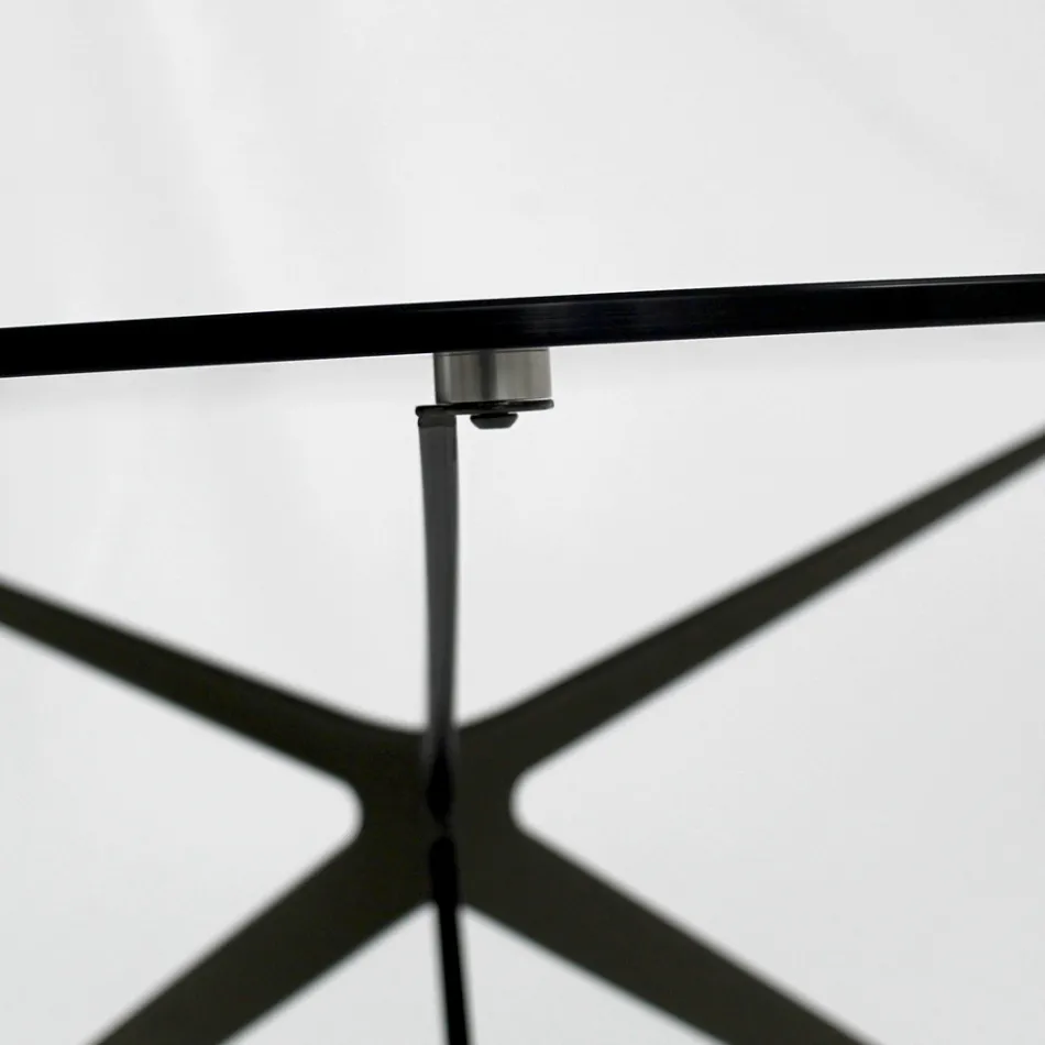 Soffbord med rund skiva tillverkat i glas Made in Italy - Siste Viadurini