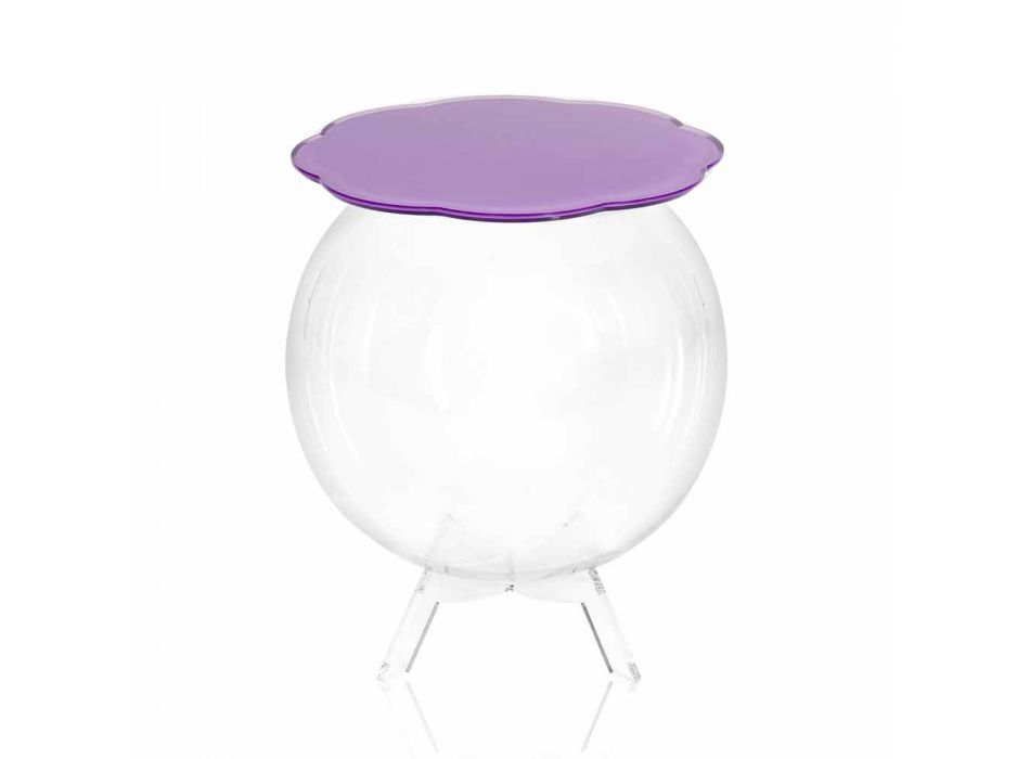 Soffbord / rund behållare Biffy lavendel färg, modern design Viadurini