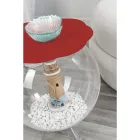 Biffy rött runt soffbord / behållare, modern design tillverkad i Italien Viadurini