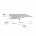 Fyrkantigt design sidobord utomhus 2 Mått 3 ytor - Julie Viadurini