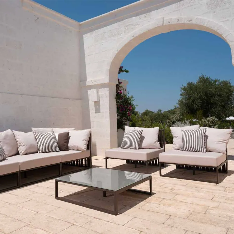 Fyrkantigt design sidobord utomhus 2 Mått 3 ytor - Julie Viadurini