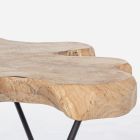 Soffbord för vardagsrum svart stål och naturligt teak - Perlana Viadurini