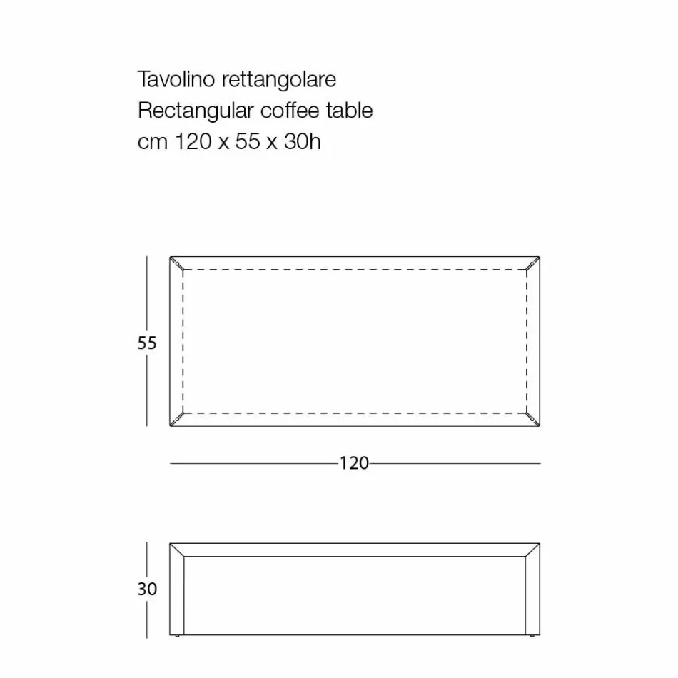 Soffbord för vardagsrum i färgat stål, modern design - Josyane Viadurini