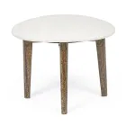 Soffbord för vardagsrum i marmor och mangoträ Ben - Desiderio Viadurini