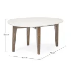 Soffbord för vardagsrum i marmor och mangoträ Ben - Desiderio Viadurini