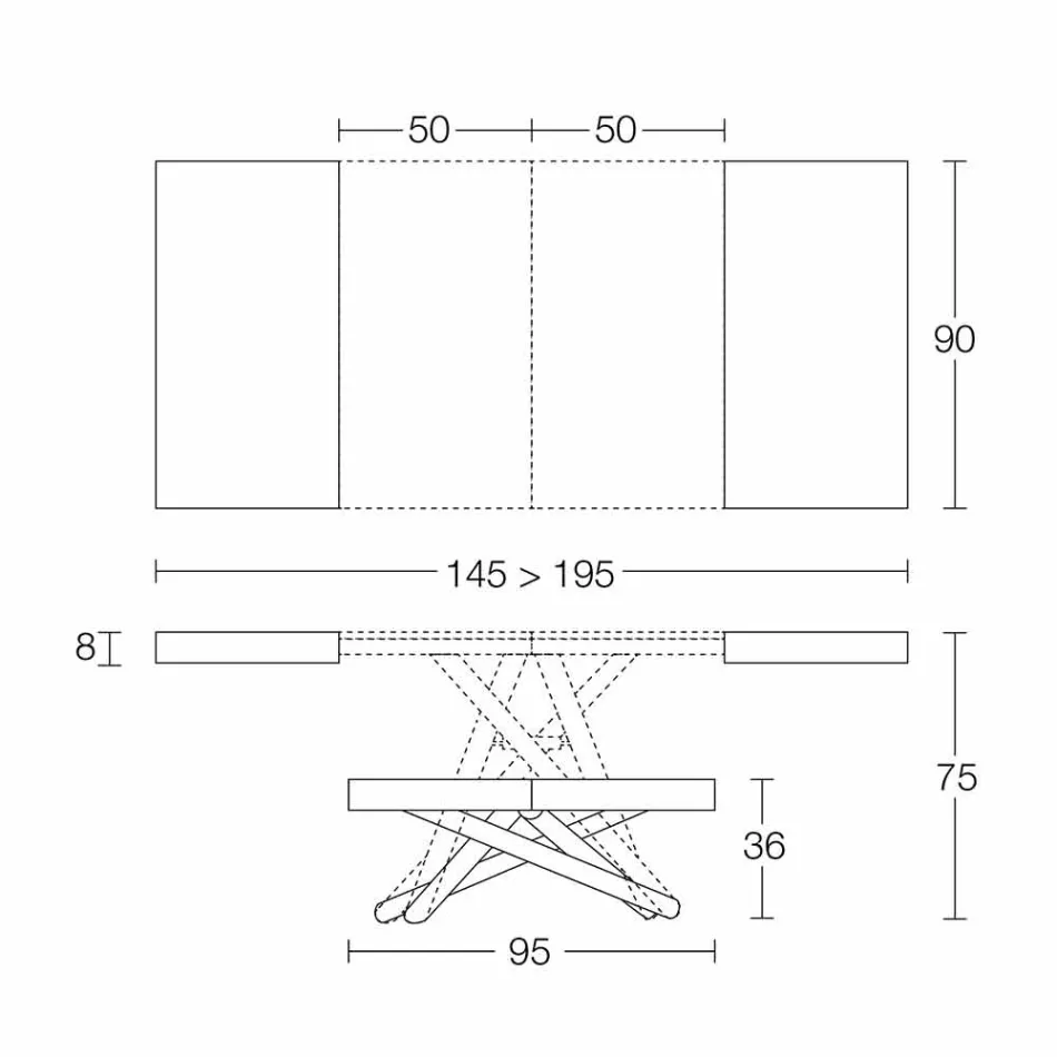 Transformerbart soffbord i tillverkat i Italien Trä - Vincenzo Viadurini
