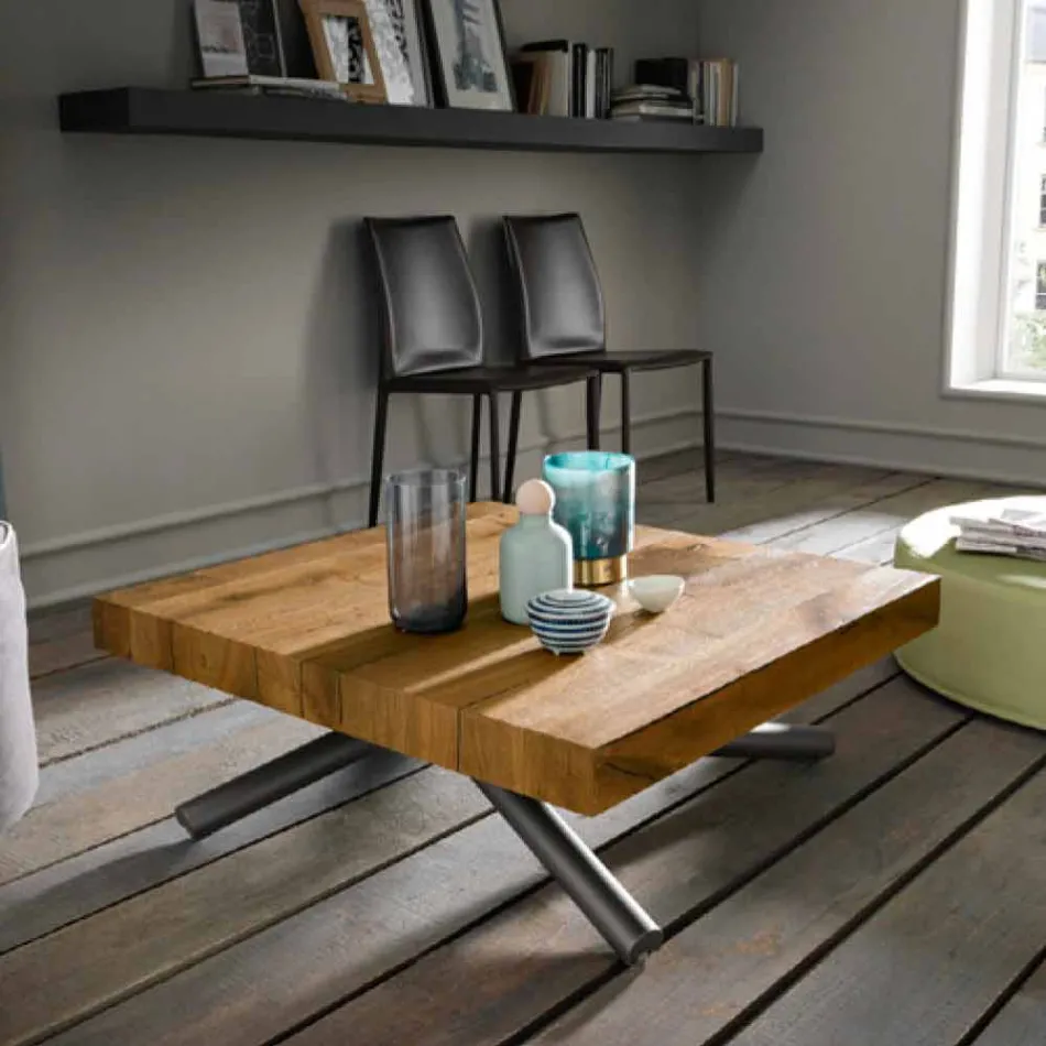 Transformerbart soffbord i tillverkat i Italien Trä - Vincenzo Viadurini