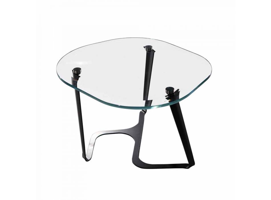 Handgjorda soffbord i glas och stål Tillverkad i Italien - Marbello Viadurini