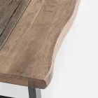 Homemotion Steel Soffbord och Acacia Wood Top - Zalma Viadurini