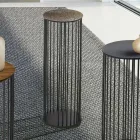 Soffbord i smidd kristall och metall tillverkad i Italien - Montebianco Viadurini