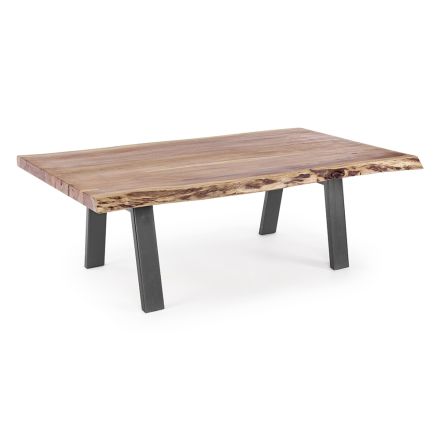 Soffbord i handgjort trä och stål Homemotion - Tancredi Viadurini