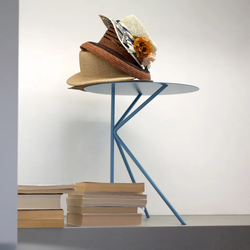 Runt soffbord i metall, design i olika färger och 2 storlekar - Olesya Viadurini