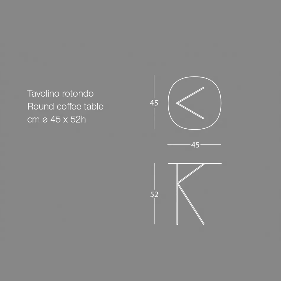 Runt soffbord i metall, design i olika färger och 2 storlekar - Olesya Viadurini