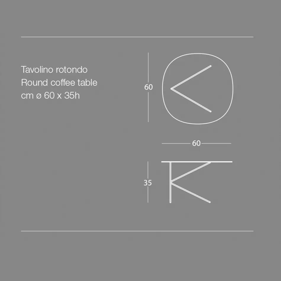 Runt soffbord i metall, design i olika färger och 2 storlekar - Olesya Viadurini