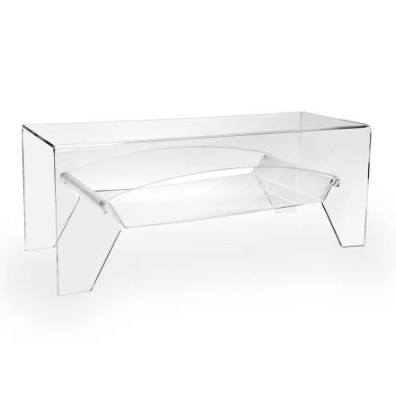 Soffbord i transparent plexiglas eller med rökt fack - Parini Viadurini