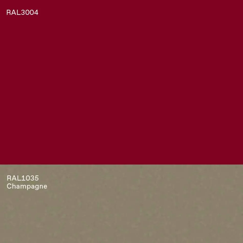 Modernt lågt soffbord i blått eller vinrött med ring - Lok Viadurini