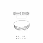 Modernt lågt soffbord i blått eller vinrött med ring - Lok Viadurini