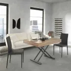 Modernt omvandlingsbart soffbord i trä och metall tillverkat i Italien - Fabio Viadurini