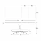 Modernt omvandlingsbart soffbord i trä och metall tillverkat i Italien - Fabio Viadurini