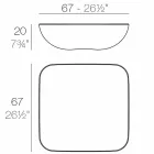 Pillow Vondom utomhus soffbord, modern design, 67x67 cm Viadurini