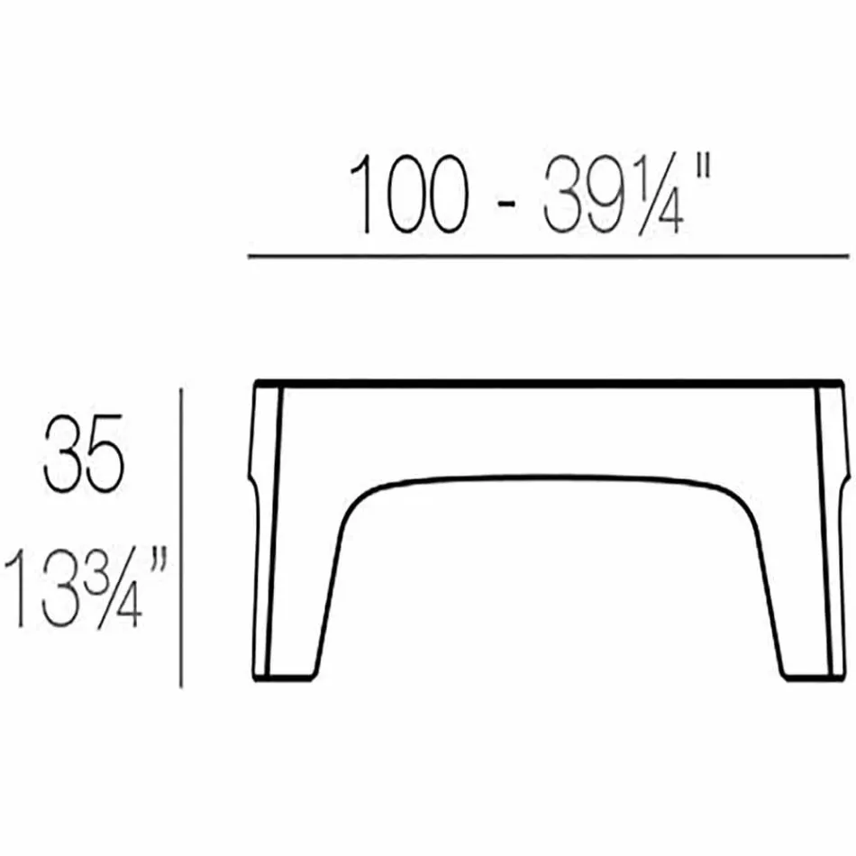 Massivt av Vondom utomhus soffbord i polypropen Viadurini