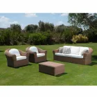 Trädgårds soffbord i vävd syntetisk rotting - Yves Viadurini