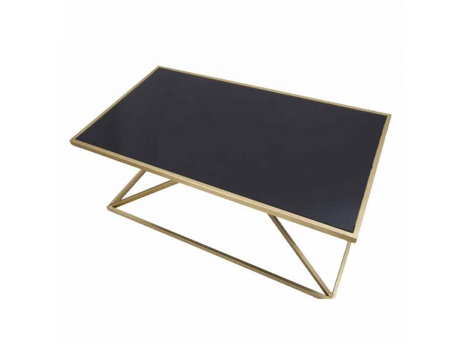 Modern design rektangulärt soffbord i järn och glas - Maggie Viadurini