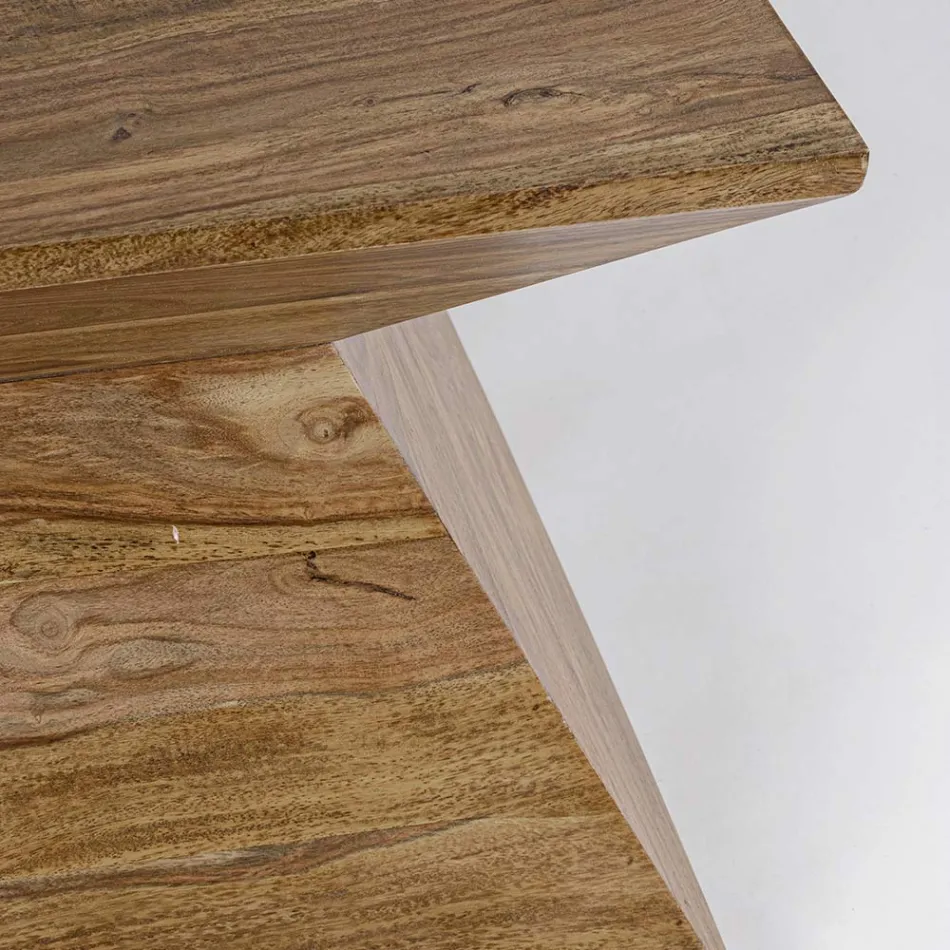 Homemotion Pyramidal Sheesham Wood Soffbord - Torrice Viadurini