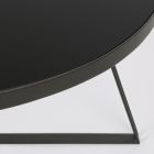 Runt soffbord i svart stål och glas Top 2 storlekar - Zanzino Viadurini