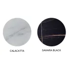 Runt soffbord i lyxig marmoreffekt metall och glas - Magali Viadurini