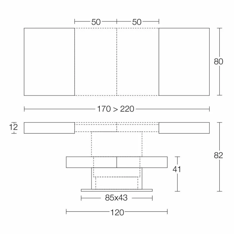 Omvandlingsbart soffbord med murbruk Effekt Top Made in Italy - Romantic Viadurini
