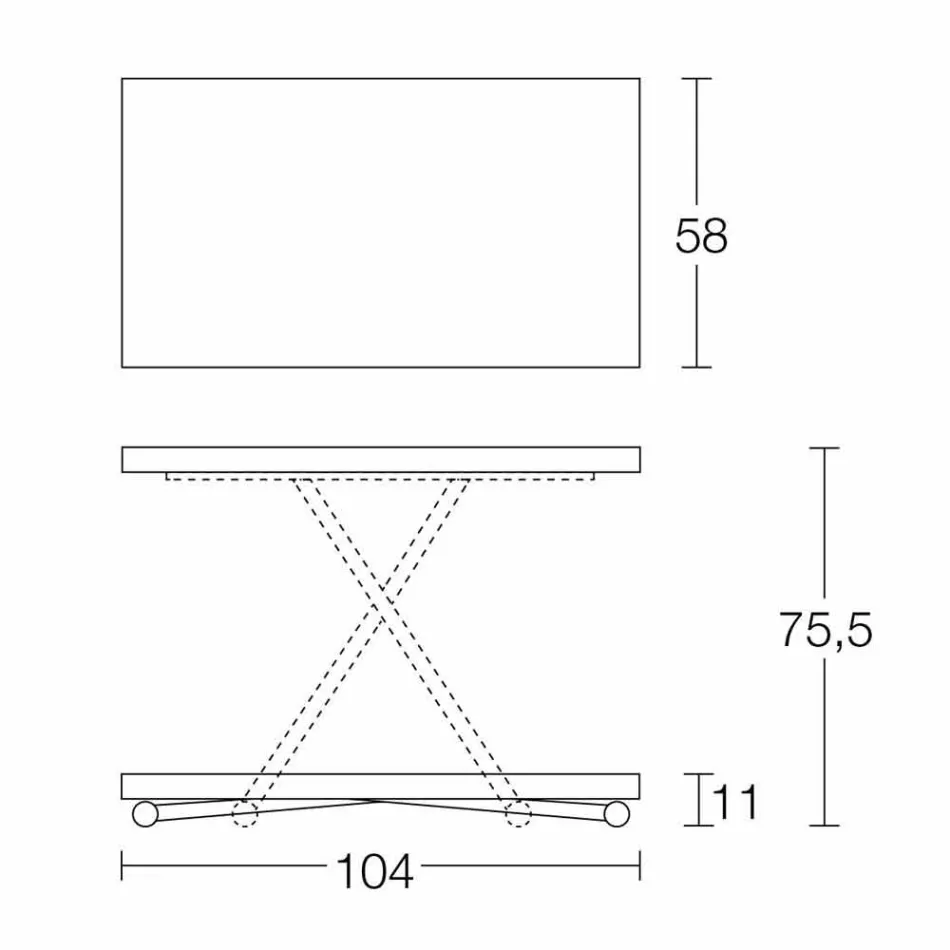 Soffbord omvandlingsbart till ett Made in Italy design köksbord - Genio Viadurini