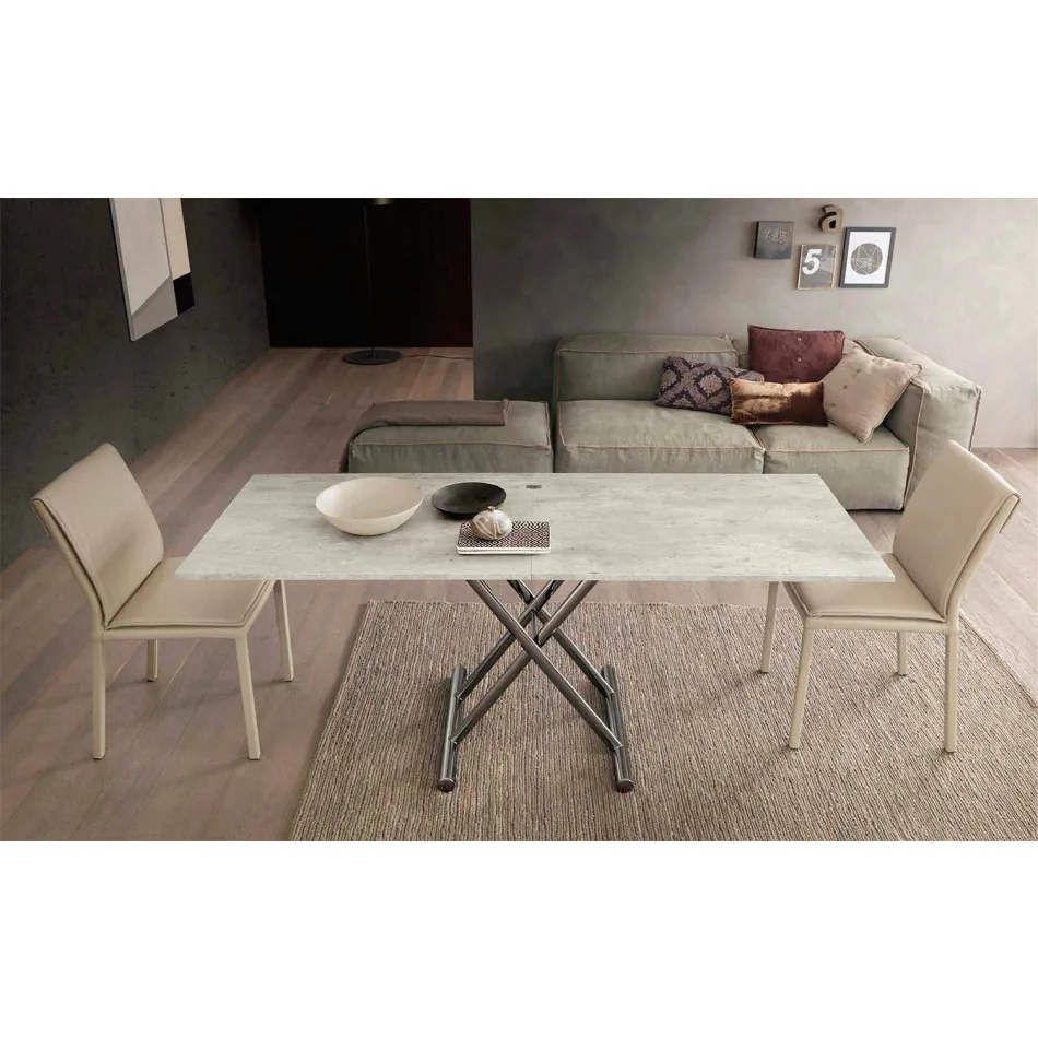 Modernt omvandlingsbart soffbord i trä och metall tillverkat i Italien - Gabri Viadurini