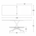 Modernt omvandlingsbart soffbord i trä och metall tillverkat i Italien - Gabri Viadurini