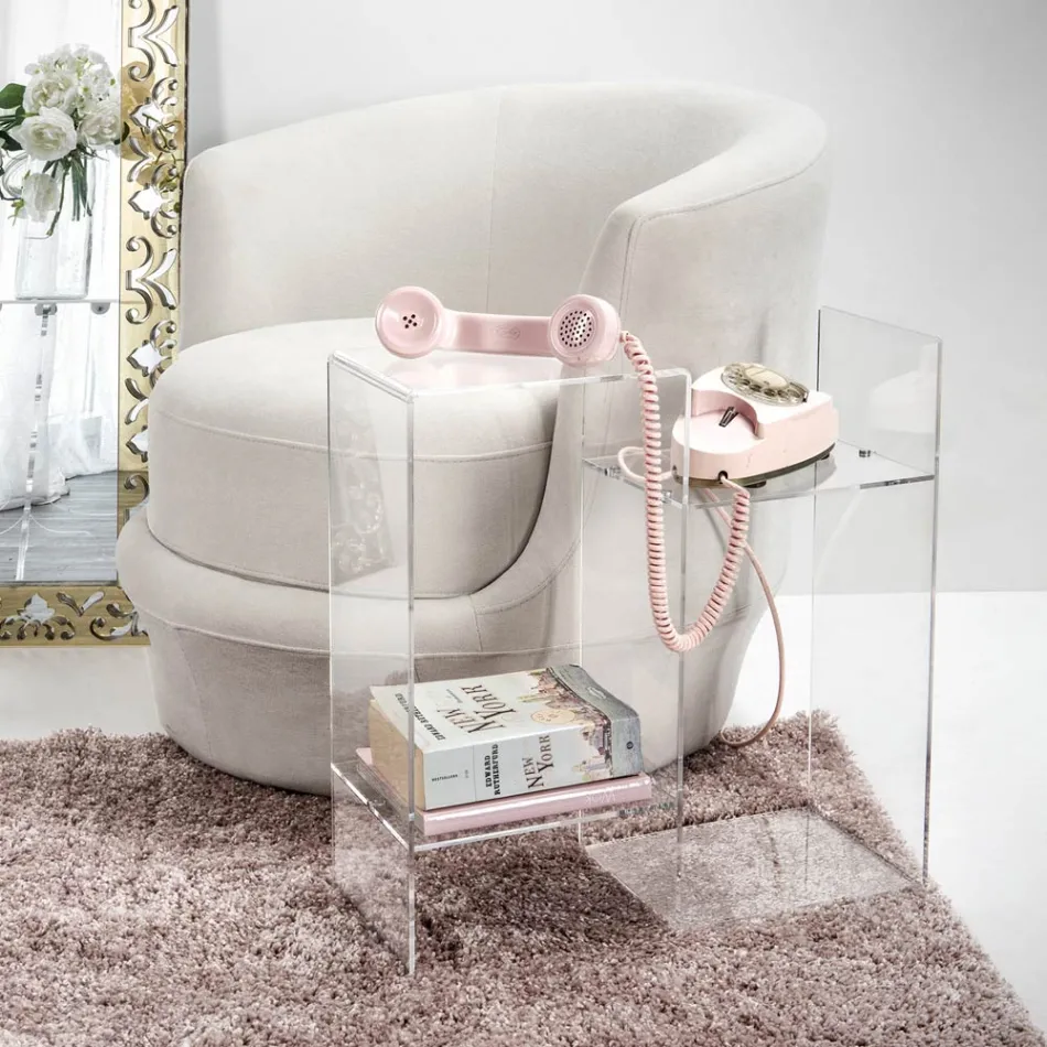 Soffbord i Transparent eller Fume Plexiglas Made in Italy - Janne Viadurini