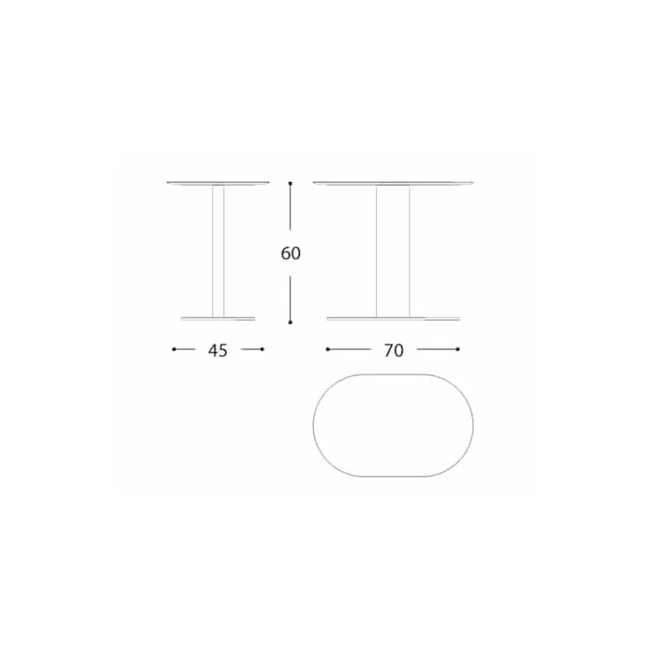 Utomhussoffbord i aluminium och stål tillverkat i Italien - Plinto av Varaschin Viadurini