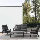 Utomhus soffbord med aluminiumbas och keramisk topp - Maino Viadurini