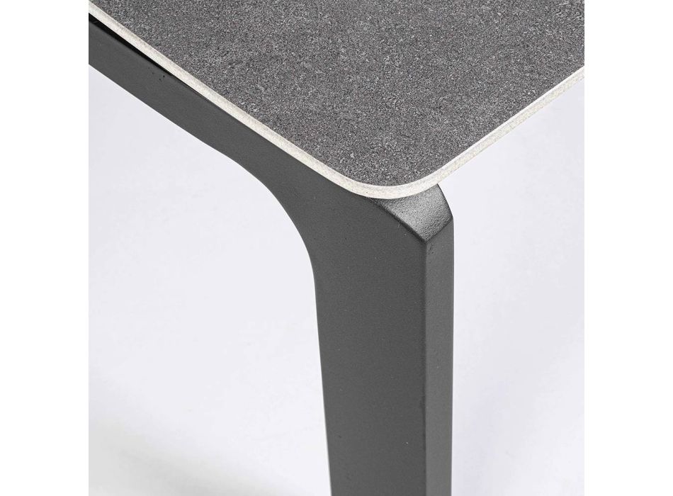 Utomhussoffbord med keramisk skiva och aluminiumfot, Homemotion - Rivas Viadurini