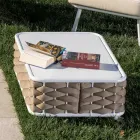 Utomhussoffbord i aluminium och handvävt tyg - Reda Viadurini