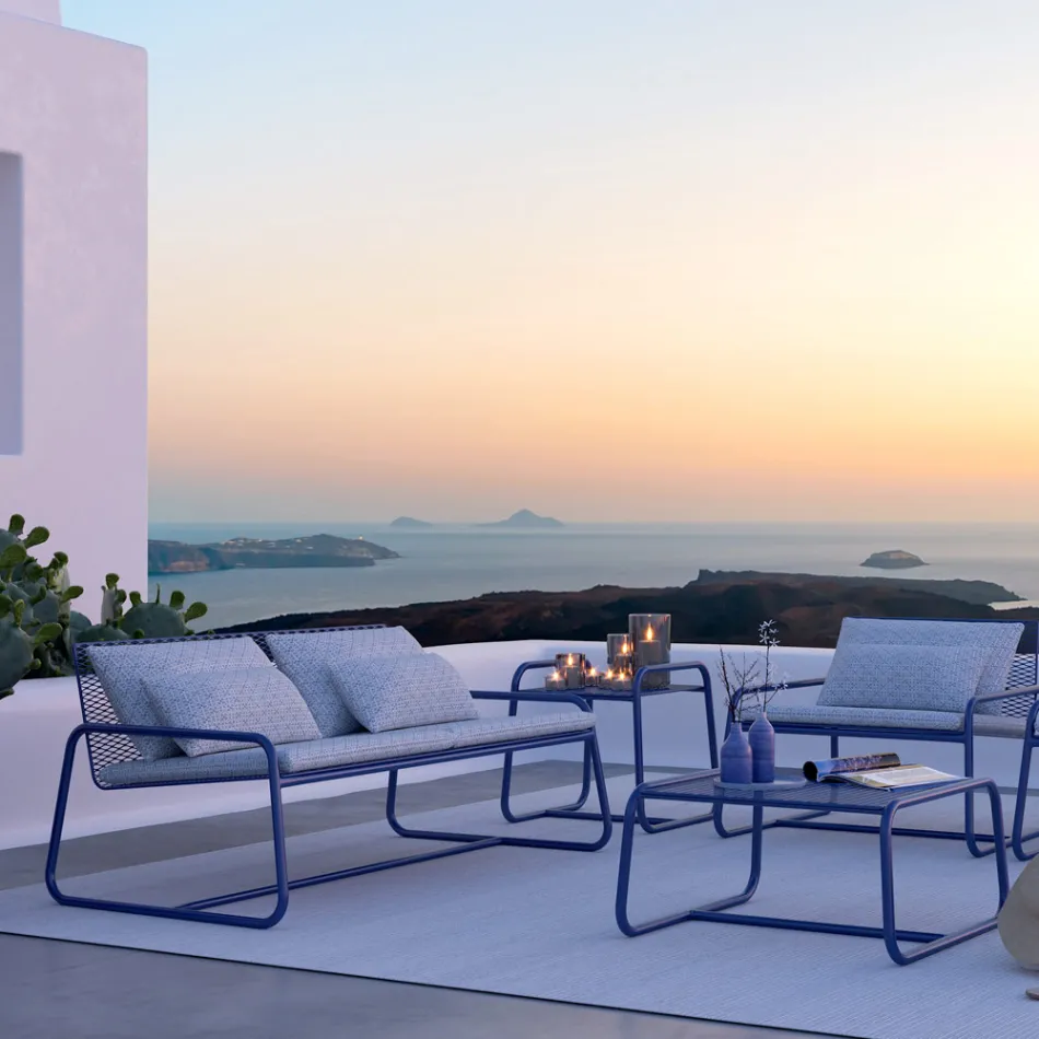 Högkvalitativt färgat metallsoffbord i metall - Karol Viadurini